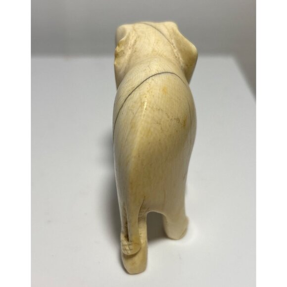 Elephant Miniature Sculpture Collectible Art Vintage Hand Carved 3 x 2.5" - Picture 2 of 6